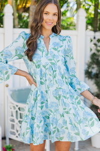 In Your Happy Place Light Blue Floral Dress