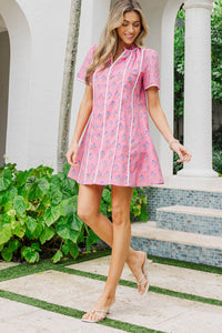 Soaking It All In Pink Floral Dress
