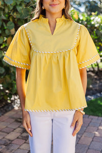 Feels Like Home Again Yellow Blouse