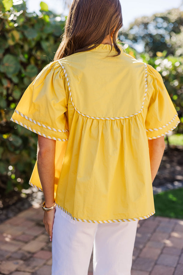 Feels Like Home Again Yellow Blouse
