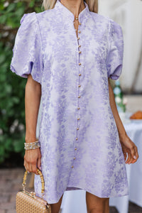 Chic Influence Lavender Brocade Dress
