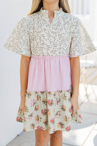 Girls: Feeling Your Best Pink Floral Mixed Print Dress