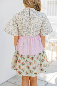 Girls: Feeling Your Best Pink Floral Mixed Print Dress