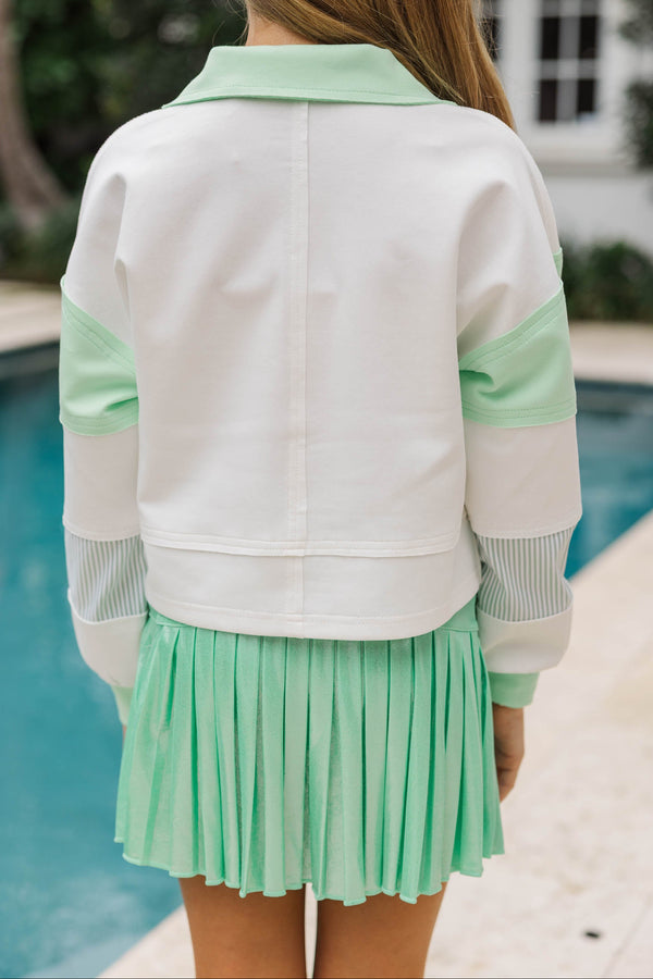 Girls: After School Mint Cropped Pullover