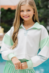 Girls: After School Mint Cropped Pullover