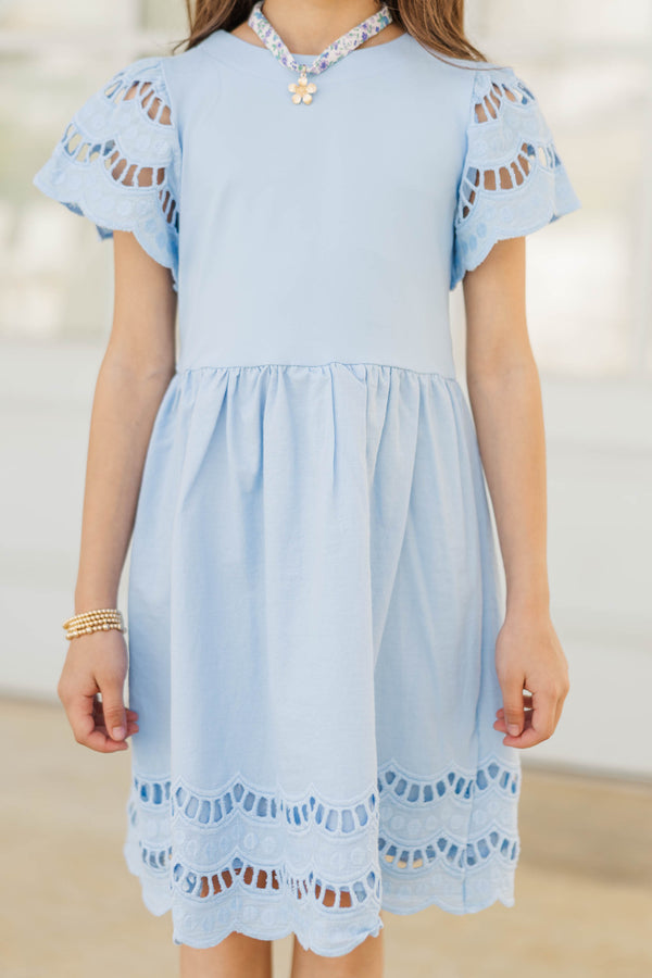Girls: The Windsor Light Blue Scalloped Babydoll Dress Shop the Mint Girls: The Windsor Light Blue Scalloped Babydoll Dress Shop the Mint