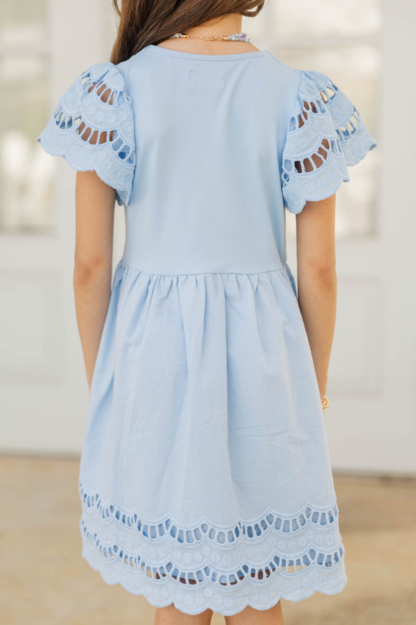 Girls: The Windsor Light Blue Scalloped Babydoll Dress Shop the Mint Girls: The Windsor Light Blue Scalloped Babydoll Dress Shop the Mint