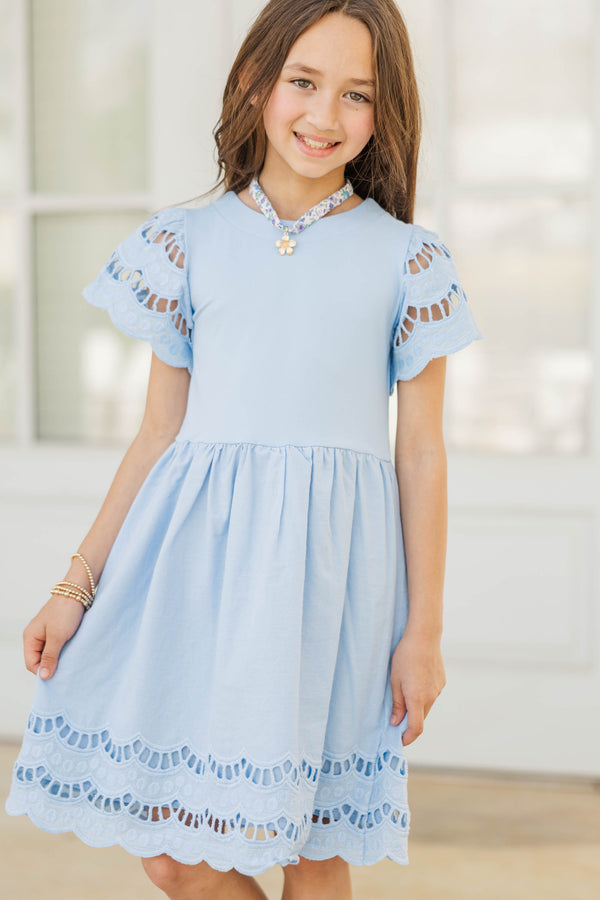 Girls: The Windsor Light Blue Scalloped Babydoll Dress Shop the Mint Girls: The Windsor Light Blue Scalloped Babydoll Dress Shop the Mint