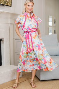 NURSING COLLECTION: All In A Dream Light Blue Ruffled Midi Dress