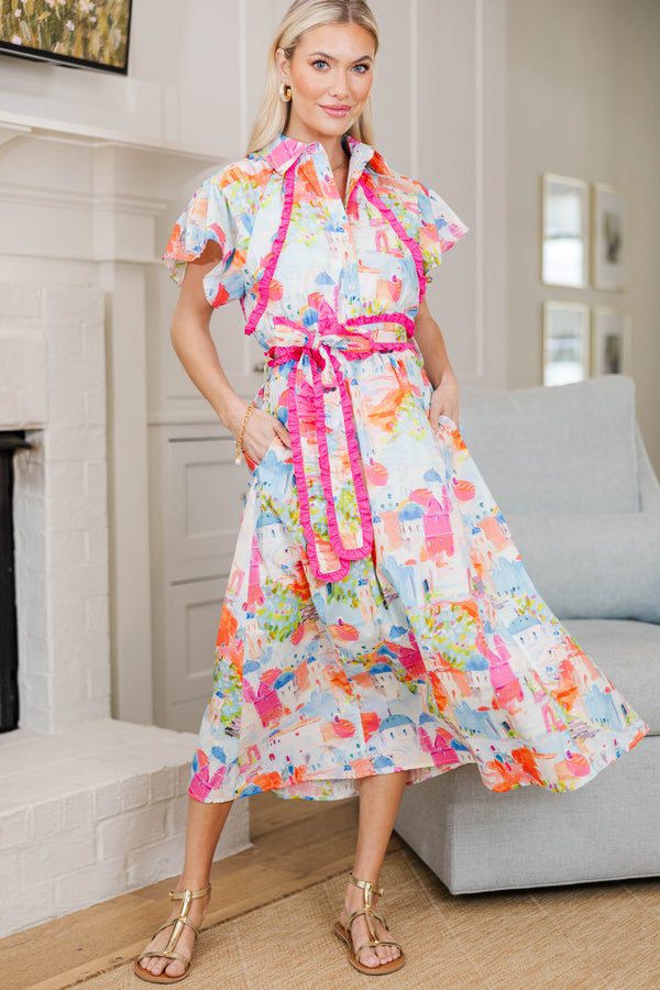 NURSING COLLECTION: All In A Dream Light Blue Ruffled Midi Dress