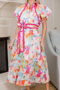 NURSING COLLECTION: All In A Dream Light Blue Ruffled Midi Dress