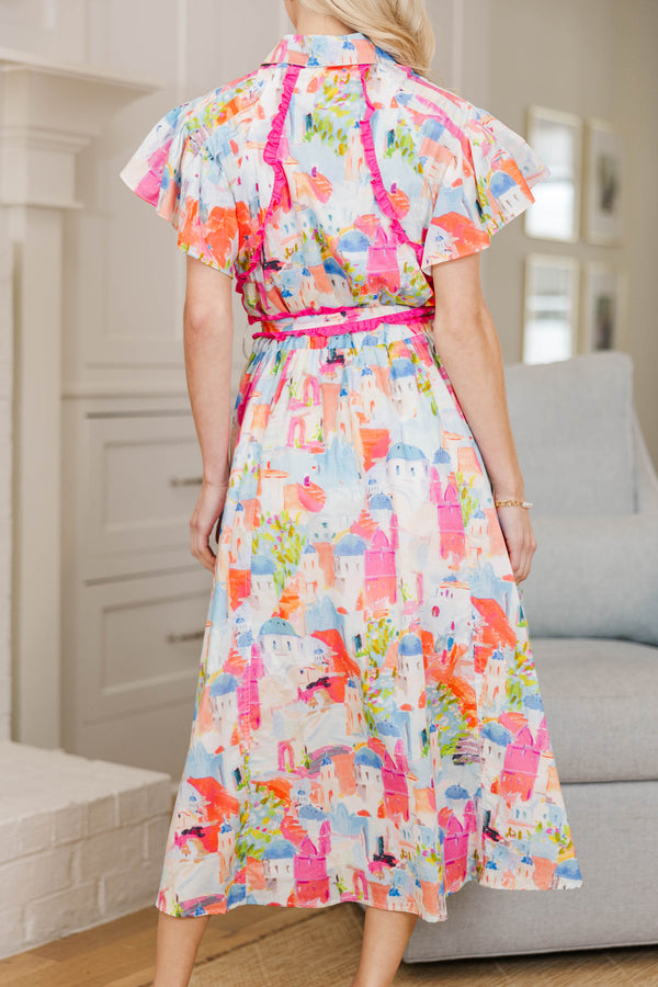 NURSING COLLECTION: All In A Dream Light Blue Ruffled Midi Dress