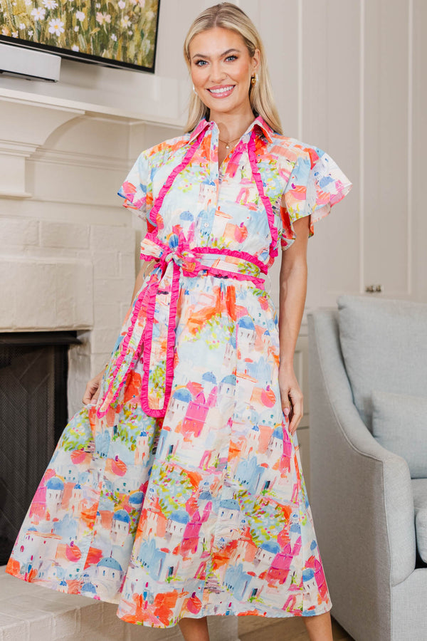 NURSING COLLECTION: All In A Dream Light Blue Ruffled Midi Dress