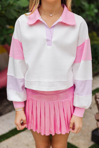 Girls: After School Pink Cropped Pullover