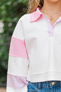 Girls: After School Pink Cropped Pullover