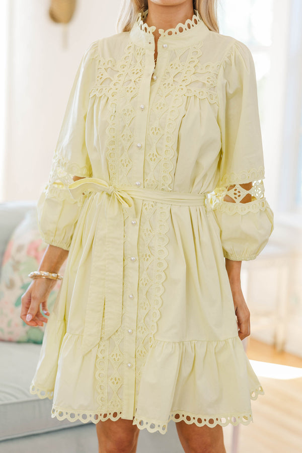 NURSING COLLECTION: Sweet Gatherings Yellow Crochet Dress