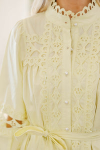 NURSING COLLECTION: Sweet Gatherings Yellow Crochet Dress