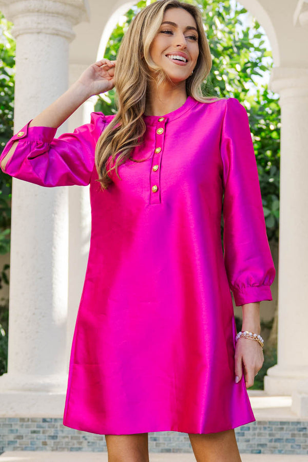Feeling Like A Queen Fuchsia Dress, Small - The Mint Julep Boutique