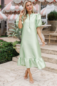 See The Light Green Midi Dress