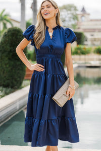 Coming Back For You Navy Midi Dress
