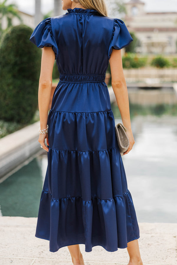 Coming Back For You Navy Midi Dress