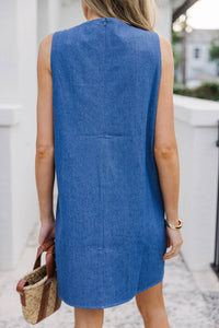 THML: Always Looks Polished Navy Embroidered Dress