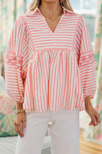 NURSING COLLECTION: Cheerful Charm Pink Striped Blouse