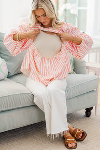 NURSING COLLECTION: Cheerful Charm Pink Striped Blouse