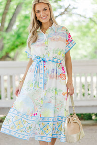 The One You’ll Love White Floral Midi Dress