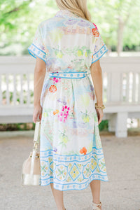 The One You’ll Love White Floral Midi Dress