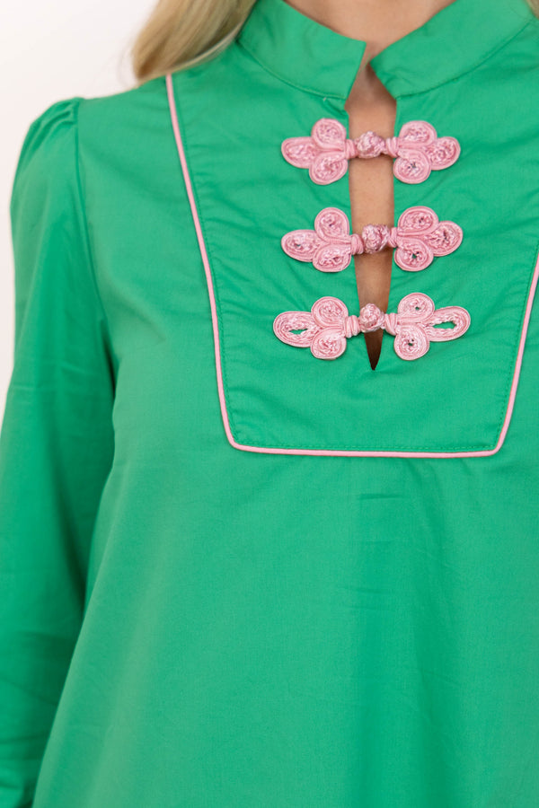 Effortless Go-To Green Shift Dress