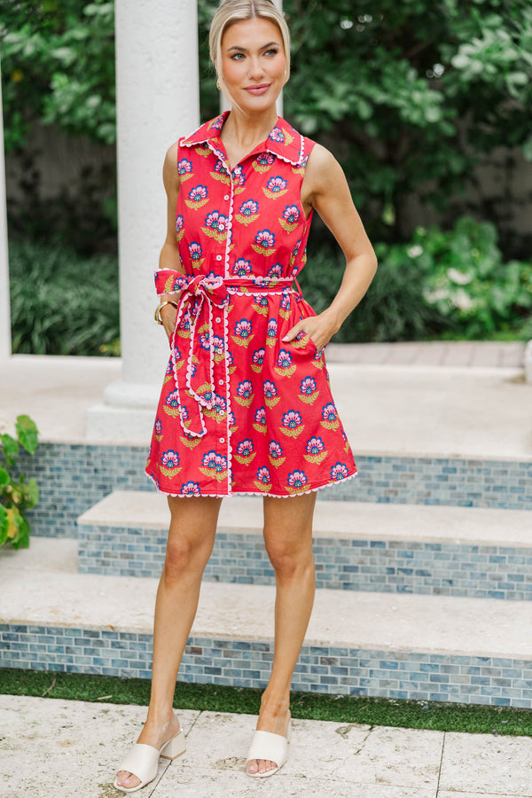 Made For Easy Days Red Medallion Dress