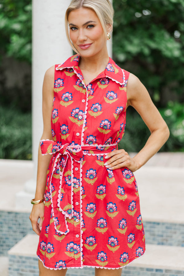 Made For Easy Days Red Medallion Dress
