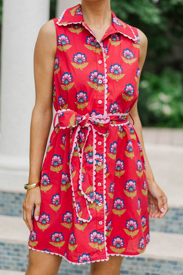 Made For Easy Days Red Medallion Dress