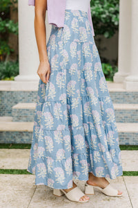 Heart Full Of Hope Blue Medallion Maxi Skirt