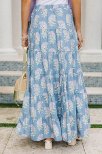 Heart Full Of Hope Blue Medallion Maxi Skirt