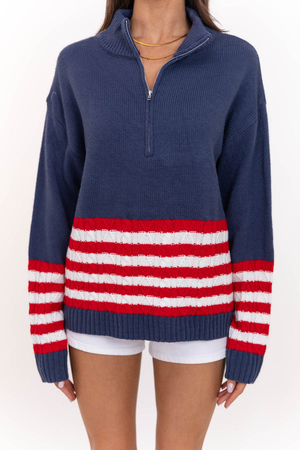 Blue Skies Navy Striped Sweater