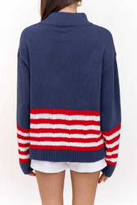 Blue Skies Navy Striped Sweater