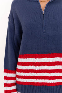 Blue Skies Navy Striped Sweater