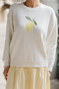 Casual With Pretty Details Cream Novelty Sweater