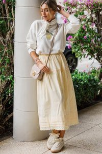 Easy Everyday Style Yellow Midi Skirt