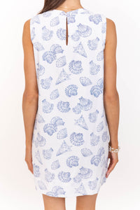 Sweet With Subtle Charm White Seashells Shift Dress