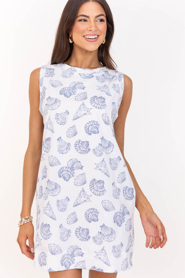 Sweet With Subtle Charm White Seashells Shift Dress Shop the Mint Sweet With Subtle Charm White Seashells Shift Dress Shop the Mint