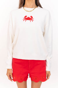 Easy Wearing White Crab Sweater