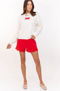 Easy Wearing White Crab Sweater