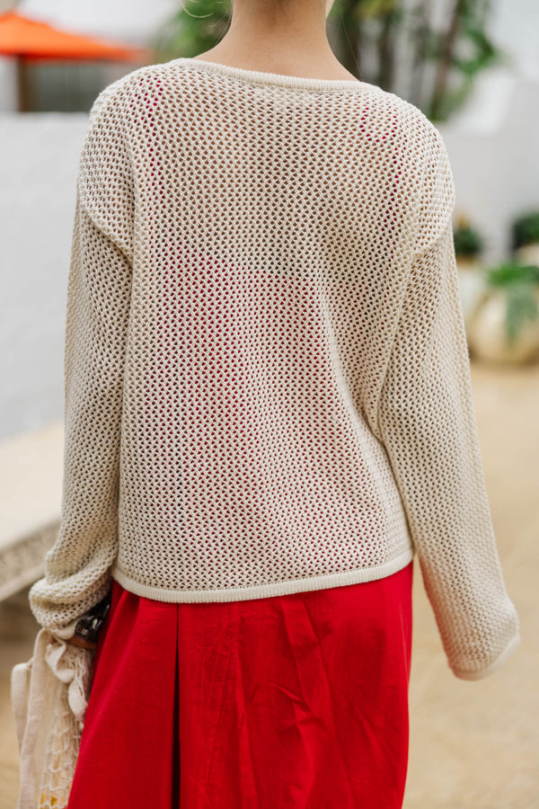 Comfort Comes Easy Cream Novelty Sweater