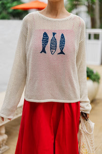 Comfort Comes Easy Cream Novelty Sweater