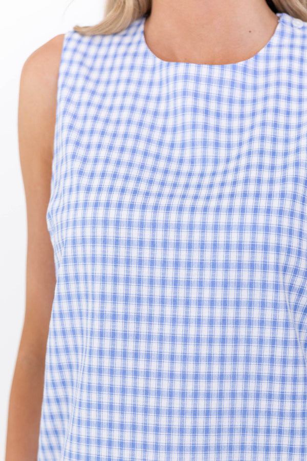 Easy Styling Staple Light Blue Gingham Dress