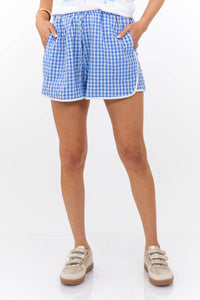 Willow Lane Light Blue Gingham Shorts