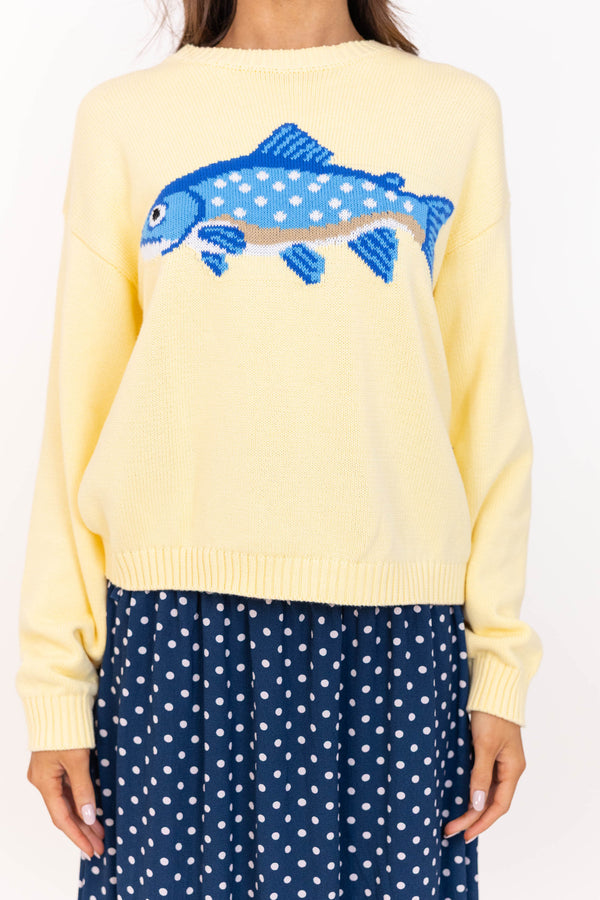 The One You'll Reach For Yellow Fish Sweater – Shop the Mint The One You'll Reach For Yellow Fish Sweater – Shop the Mint